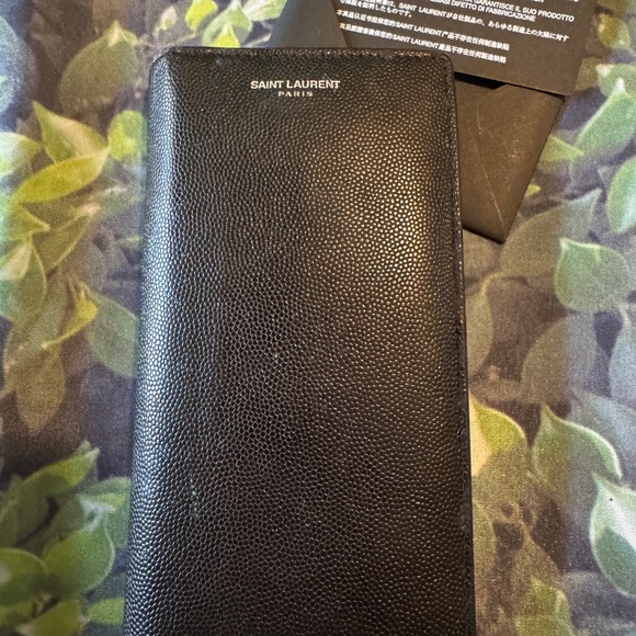 Saint Laurent Black Textured Card Holder with Certificate Card - Picture 1 of 11